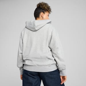 Chandail à capuchon en tissu bouclette confortable à fermeture éclair entière Essentials Small avec logo n<sup>o</sup> 1 Femme, Light Gray Heather, extralarge